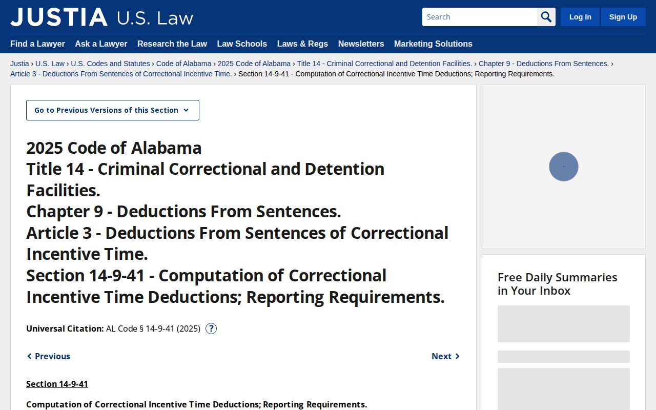 Coffee County projected release date Alabama good time statute
