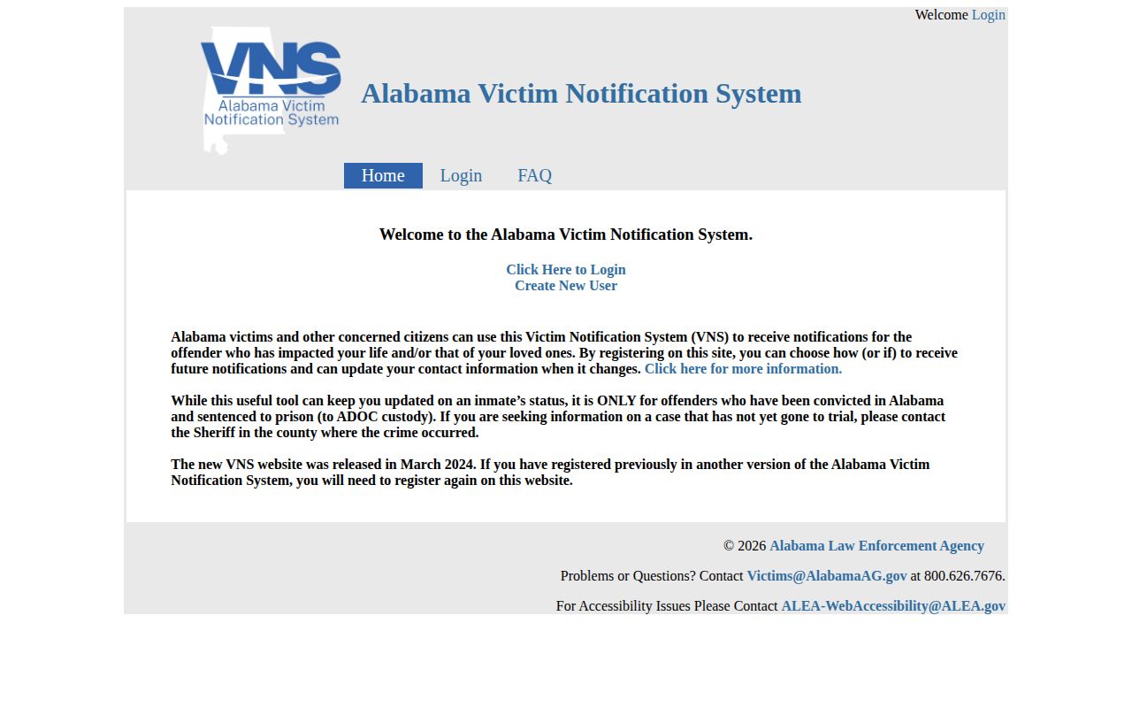 Coffee County VINE inmate check Alabama VNS source