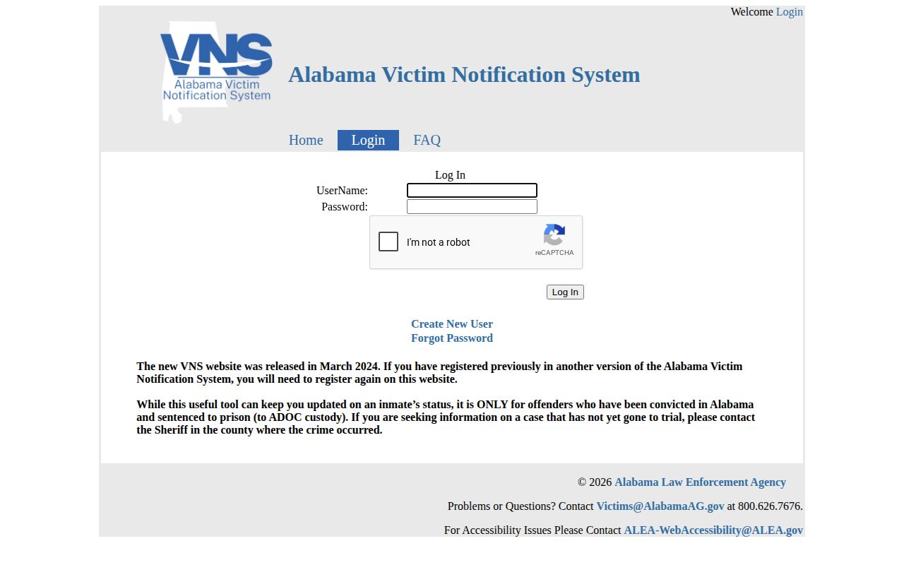 Coffee County VINE release notification registration